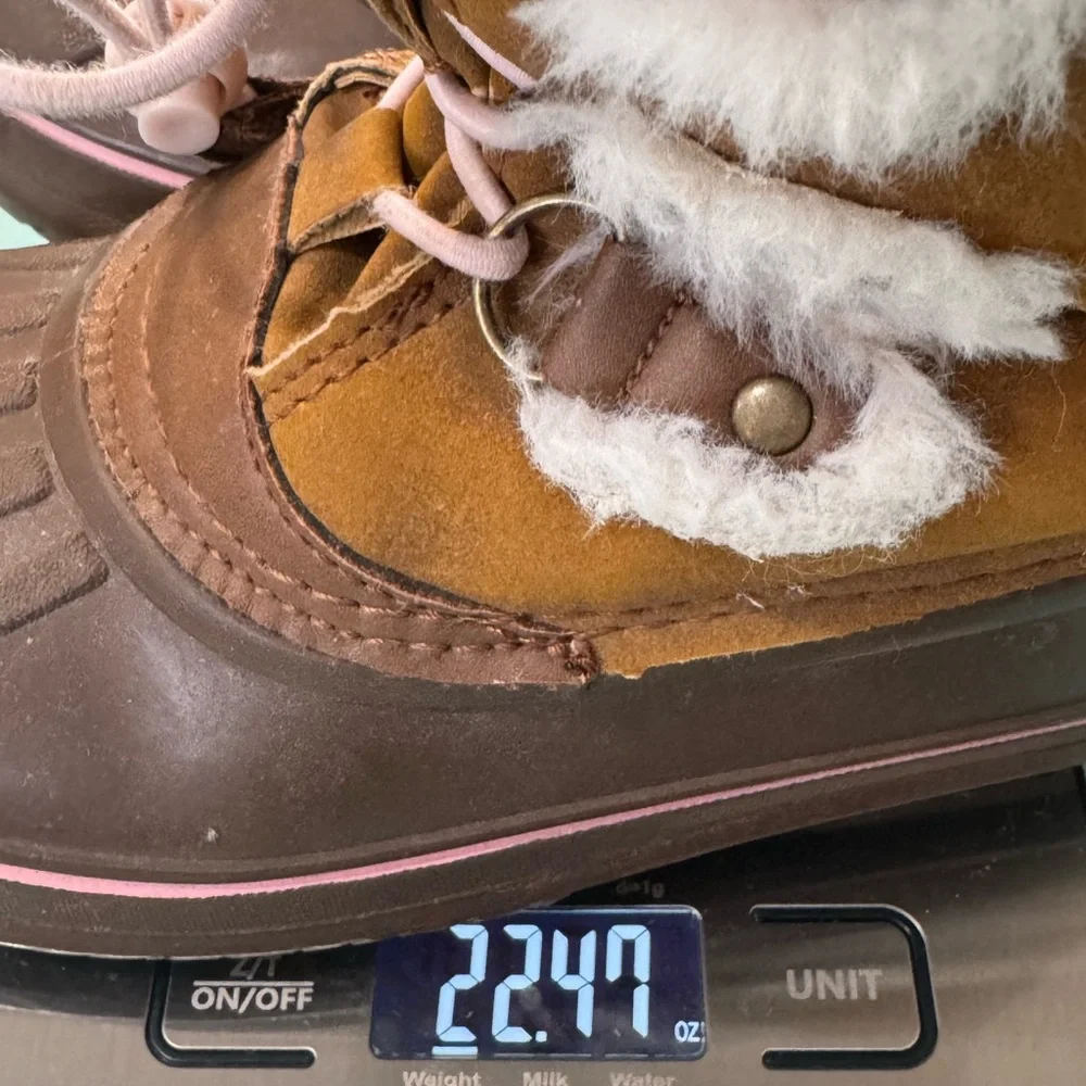 London Fog  Girls Size 2 Winter Snow‎ Boots Faux Fur Lined Excellent Condition